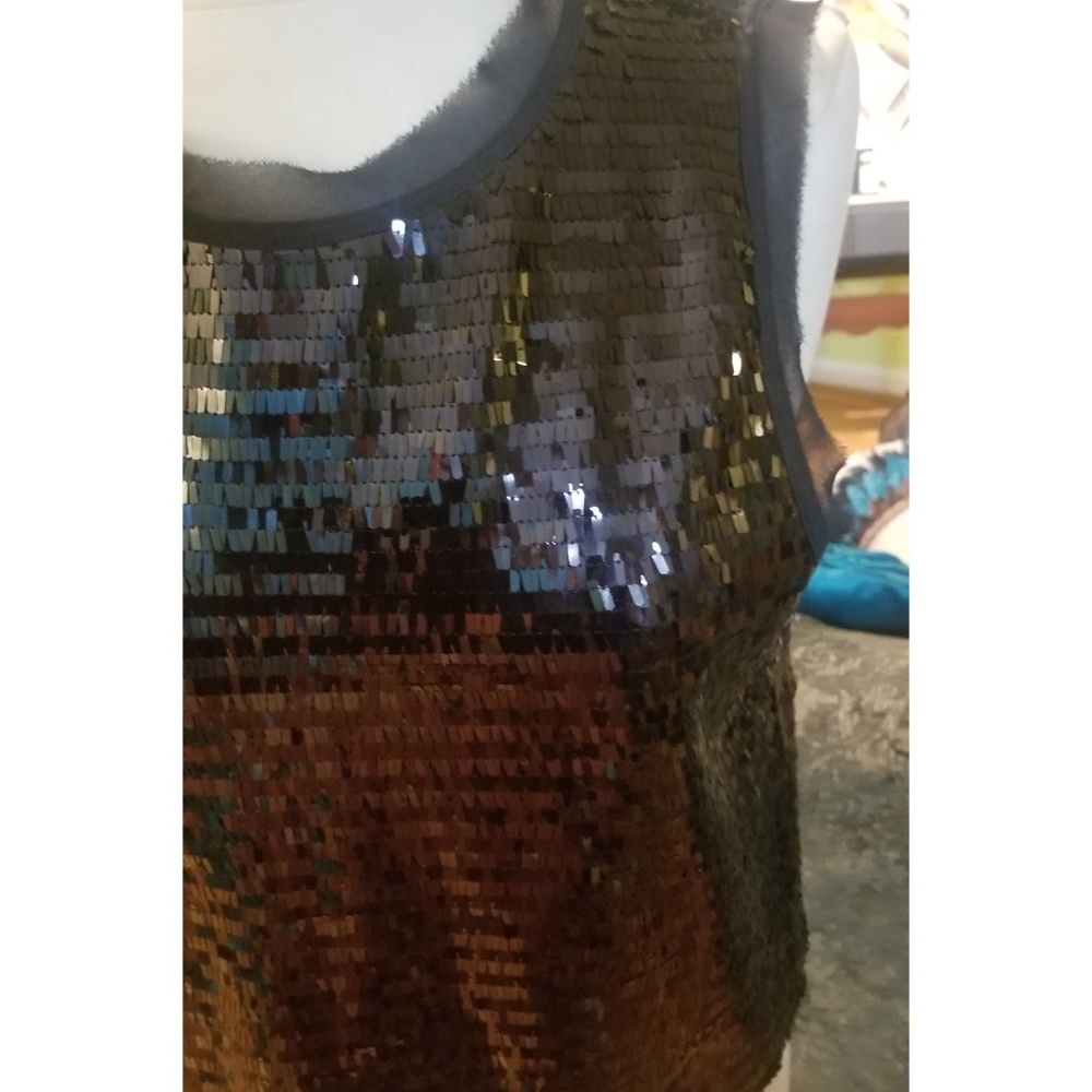 Celebrity Style Black Sequin Top - Picture 3 of 5
